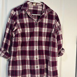 Duluth Trading Co Pink Plaid Flannel Size M EUC